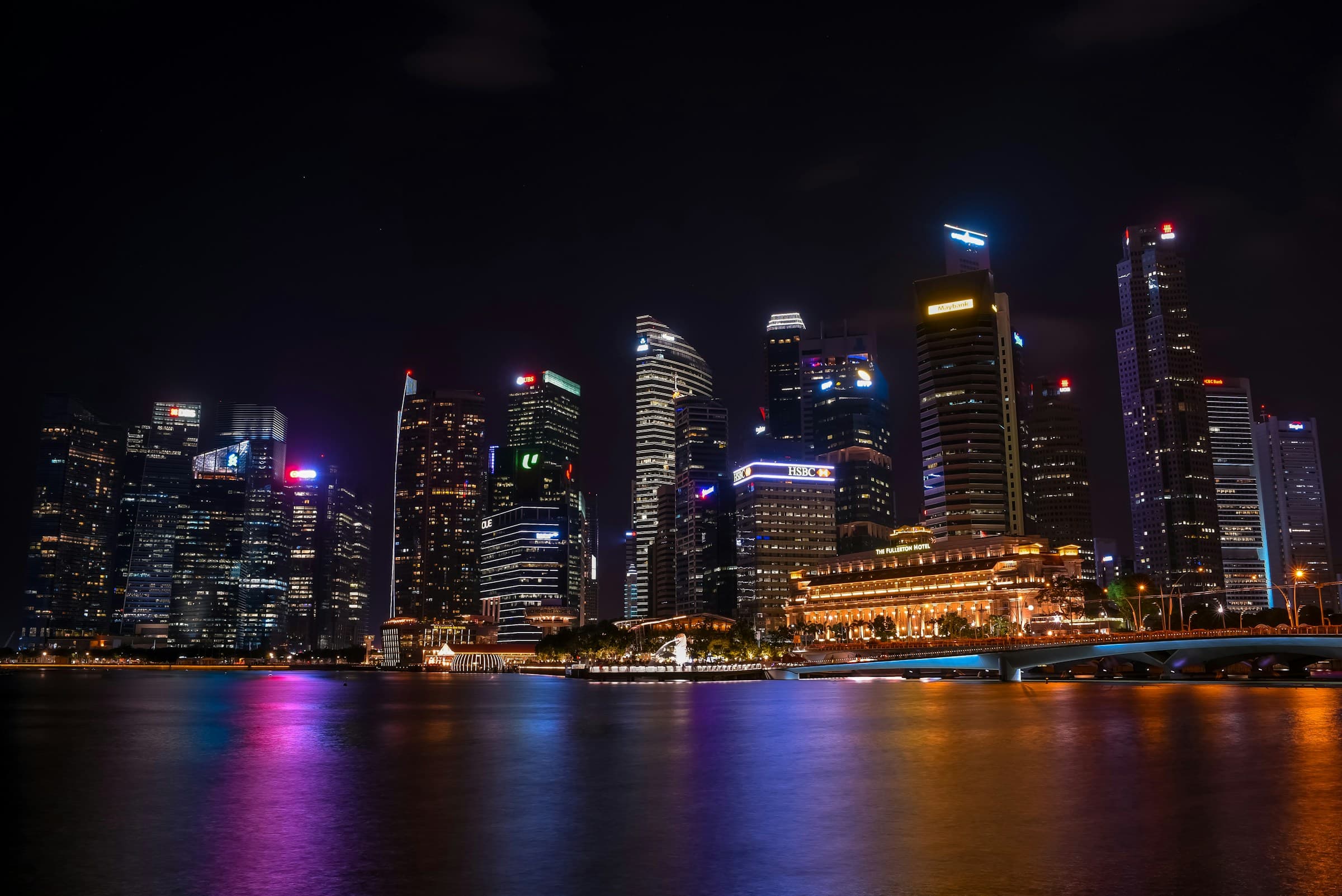 Singapore skyline at dusk