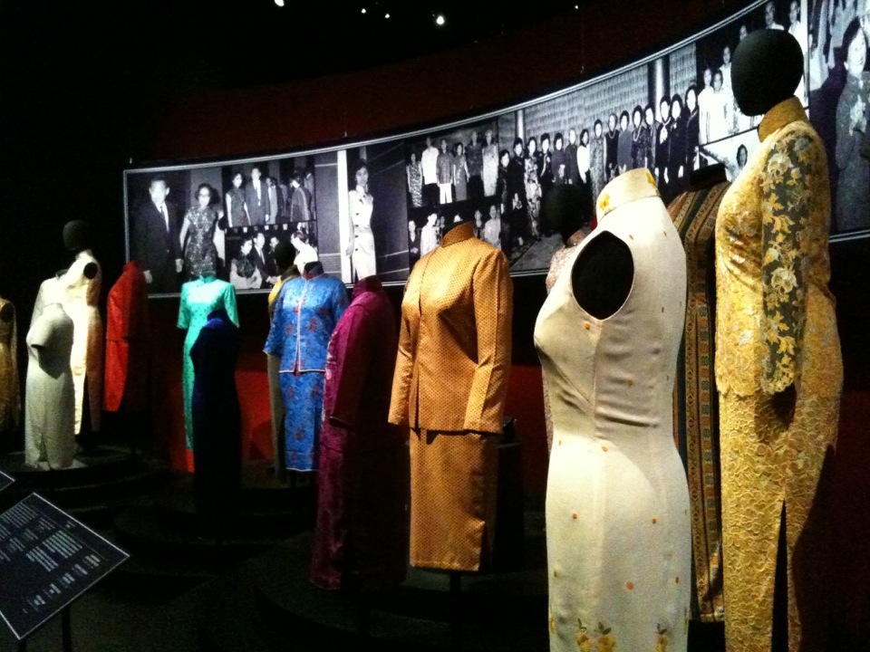 Cheongsam display at the National Museum of Singapore